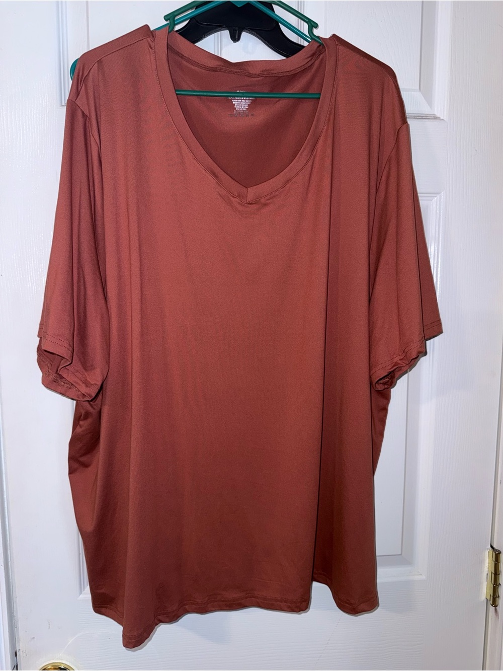 Women's Relaxed V-Neck Top in Rust